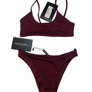 PRETTYLITTLETHING Bikini Set- NEW Plum Set W/ TAGS